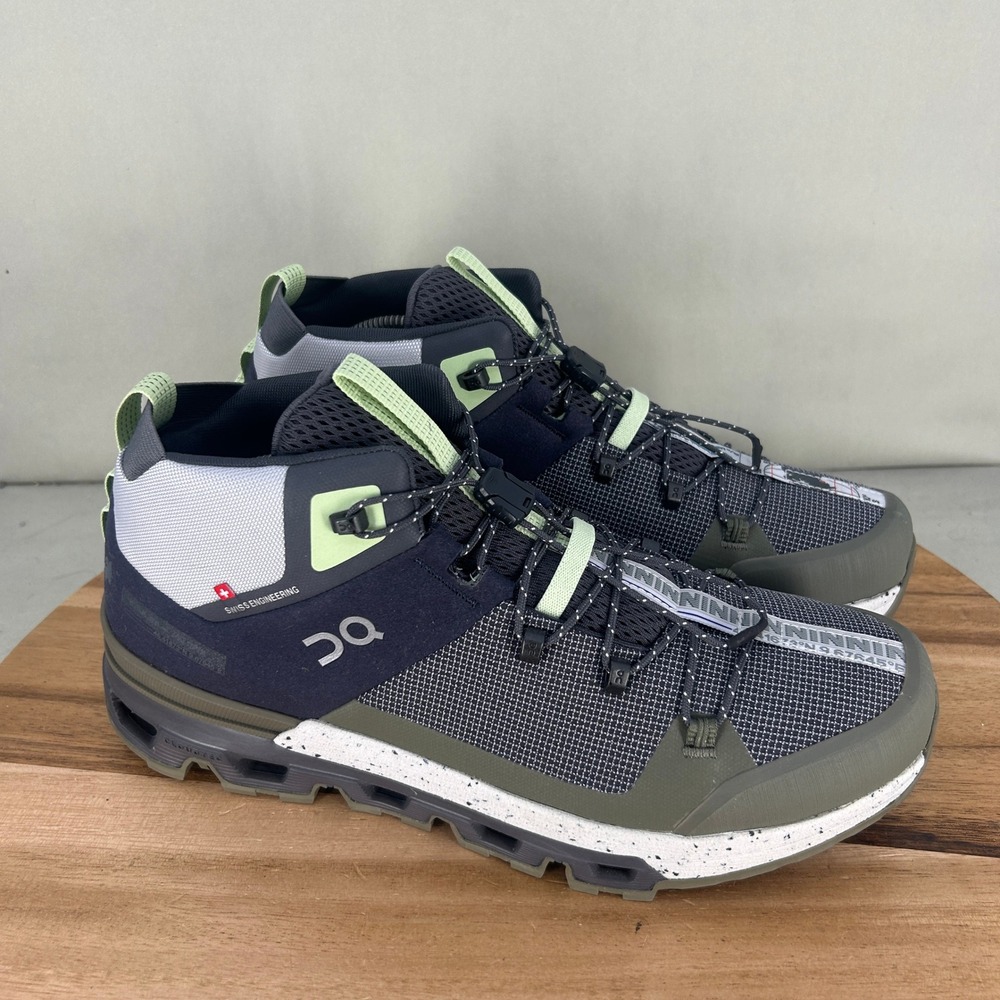 On Running Cloudtrax Mens Hiking Boots Black Reseda Gray 53.99055 Size 10